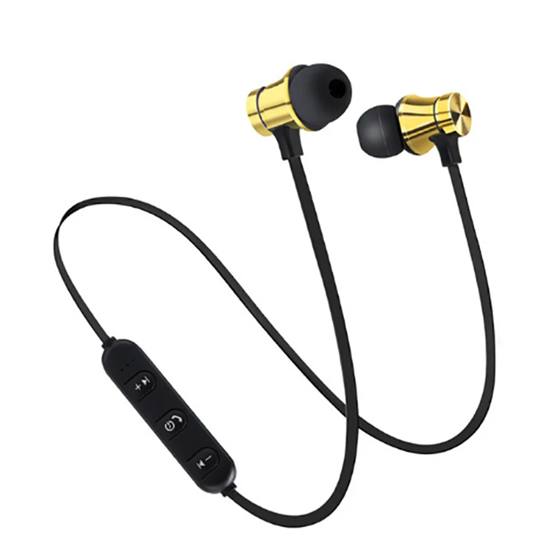 gold Bluetooth наушники спортивные свободные наушники беспроводные наушники Магнитная гарнитура с микрофоном для iPhone Xiaomi Android LG - Цвет: gold