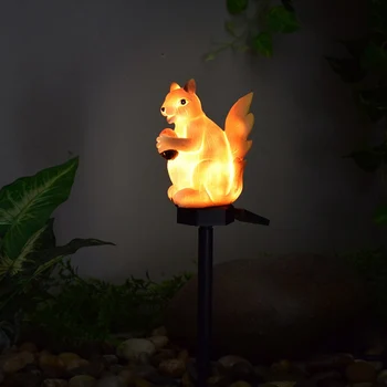 

Squirrel Shape Solar Light With Solar LED Panel Cartoon Squirrel Outdoor Solar Powered Led Path Lawn Yard Garden Lamps