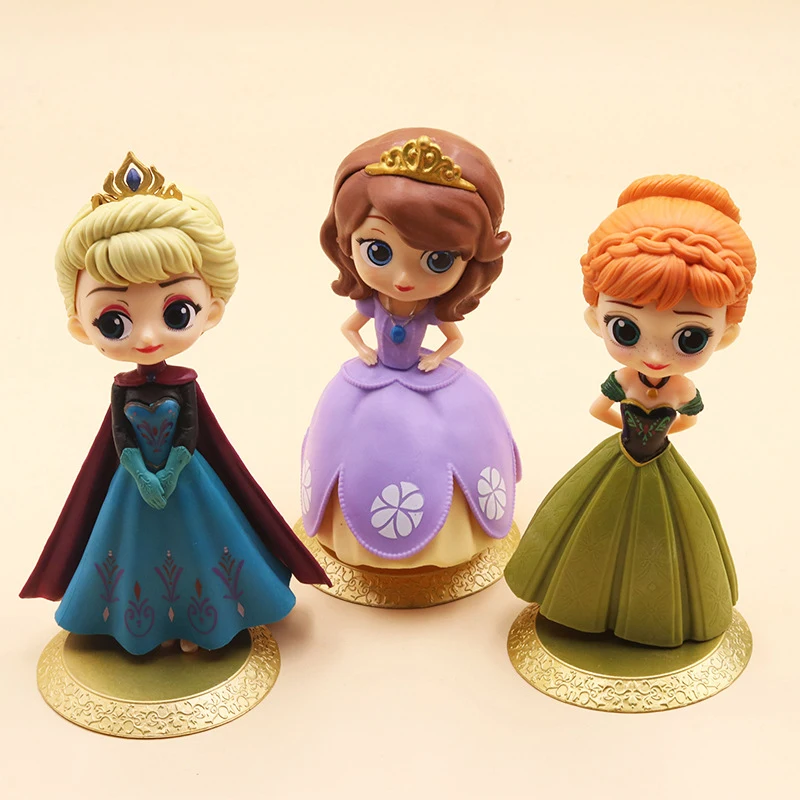 

Disney Frozen2 Anime Figure Elsa Anna SofiaCake Decoration Ornaments Q Version 2nd Generation Model Scene Decoration Cake Plugin