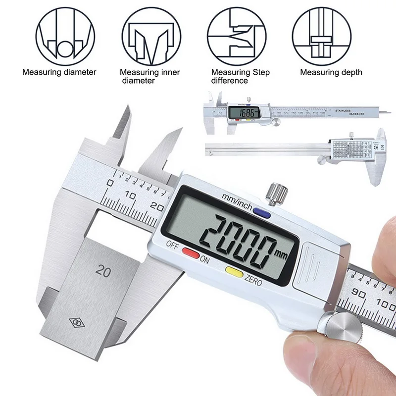 

Digital Caliper Stainless Steel Electronic Vernier Calipers 6Inch 0-150mm Metal Micrometer Measuring Caliper Gauges#2