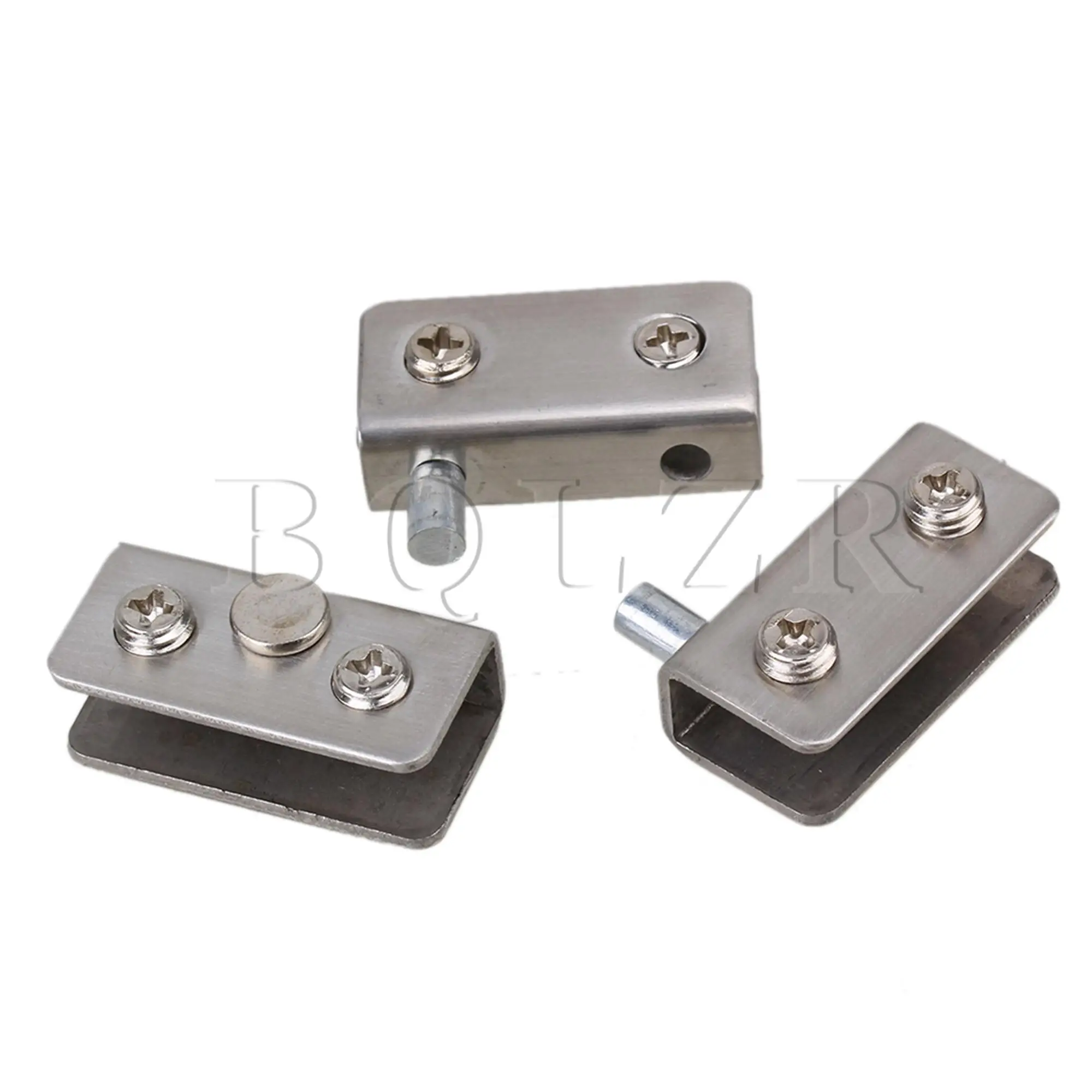 BQLZR Stainless Steel Glass Pivot Door Hinges Clamps Kits for 5-8mm Glass Door