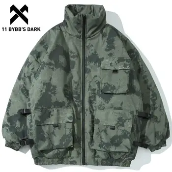 

11 BYBB'S DARK Loose Hip Hop Winter Jacket Men Military Camouflage Parka Oversize Streetwear Thick Outwear Jacket Coats Man