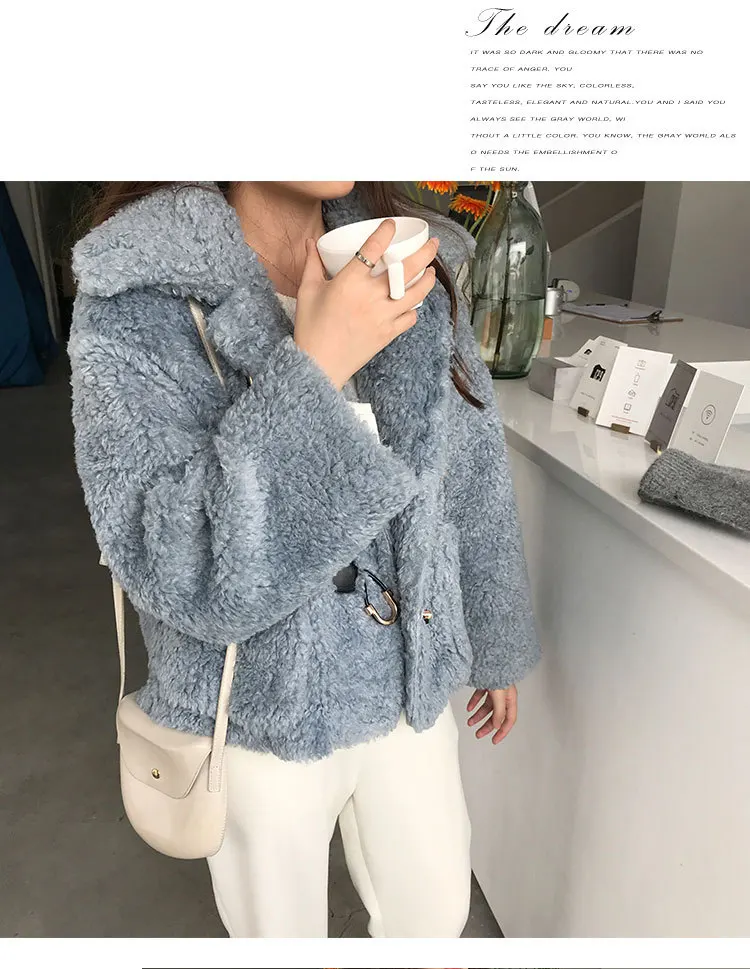 Autumn And Winter New Products Teddy Bear Thick Warm Composite materials Fur Coat Korean-style Fashion Debutante Elegant S