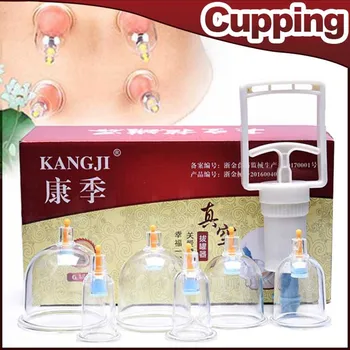 

6pcs/set Chinese Medical Vacuum Cupping Back Body Relaxation Healthy Anti Cellulite Vaccum Cans Massager+Suction Pump