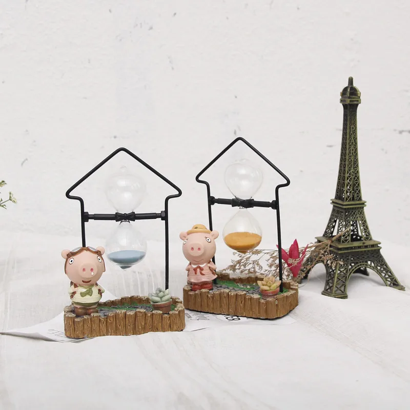 Ретро песочные часы таймер украшение zakka креативное домашнее украшение для гостей поросенок песочные часы