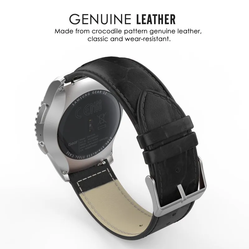 Для samsung Galaxy gear S2 Classic/gear Sport мягкий ремешок из натуральной кожи с узором крокодила 20 мм