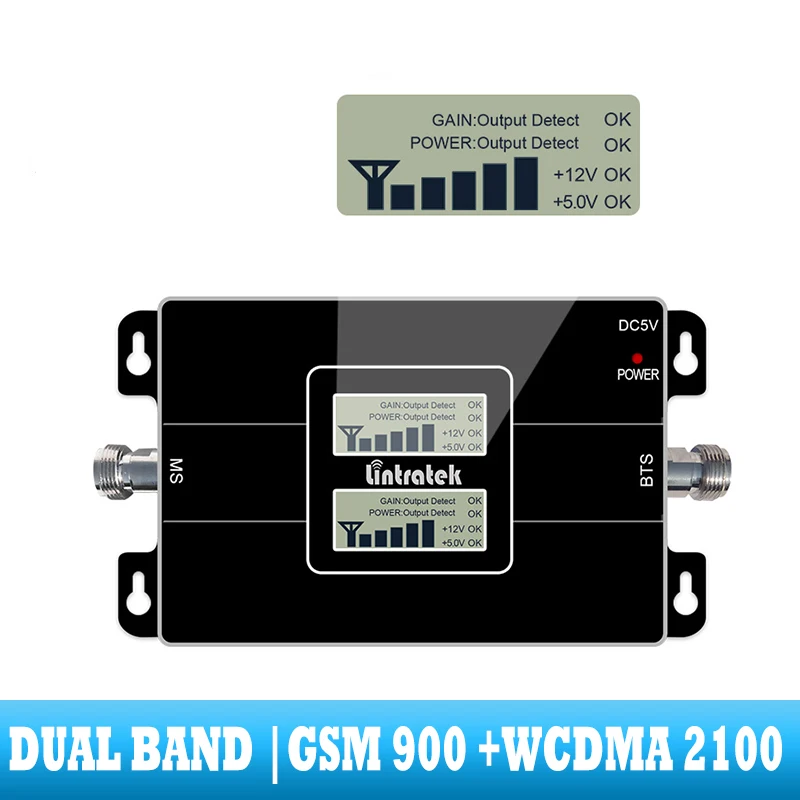 Lintratek Двухдиапазонный 2G 3g GSM 900 Усилитель сигнала WCDMA 2100 мобильный ретранслятор сотовый телефон усилитель голосовой связи