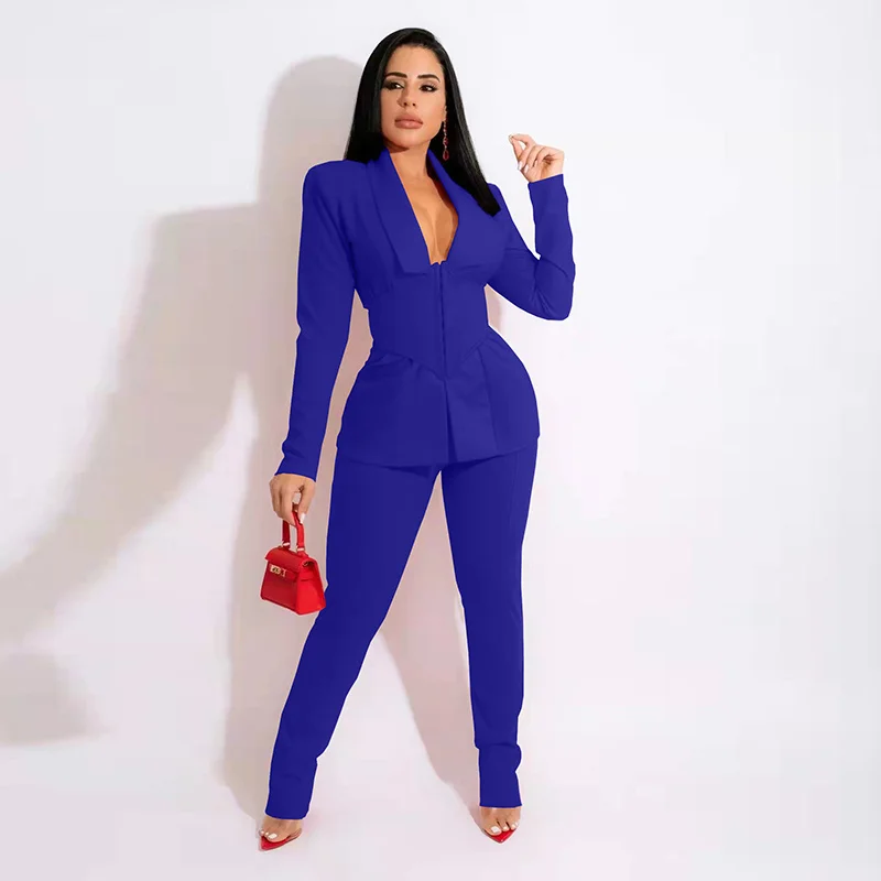 women s suit pants vest 2 piece business office lady workwear striped pattern formal party slim fit outfit Hipster Business Workwear 3 Piece Sets Women Nothced Neck Long Sleeve Blazer+Slim Bandage Corset+pencil Pant Office Lady Outfits