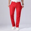Новинка 2022, осенние мужские красные джинсы, классический стиль, прямые эластичные хлопковые джинсовые брюки, мужские брендовые белые брюки ► Фото 1/6