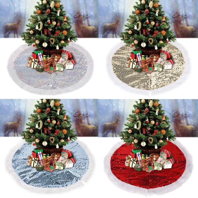 95cm White Snow Plush Christmas Tree Skirt Base Floor Stand Mat Apron Cover Xmas Party Home Decor | Дом и сад