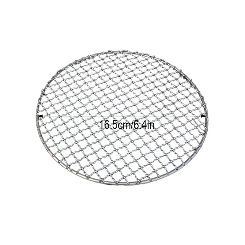 TEENRA Round Barbecue Net Non-stick Wire Net Stainless Steel Carbon Baking Net Barbecue Grill Camping BBQ Tools - Цвет: 16.5cm