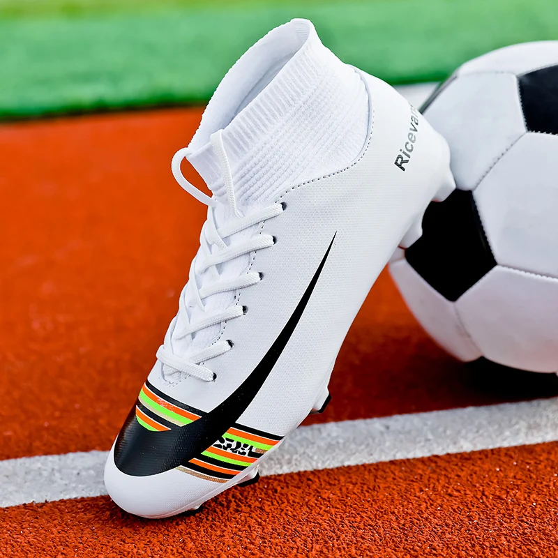 Горячая Распродажа Профессиональная футбольная обувь FG высокие ботильоны cr7 футбольные ботинки детские сверхтонкие тренировочные Бутсы для улицы