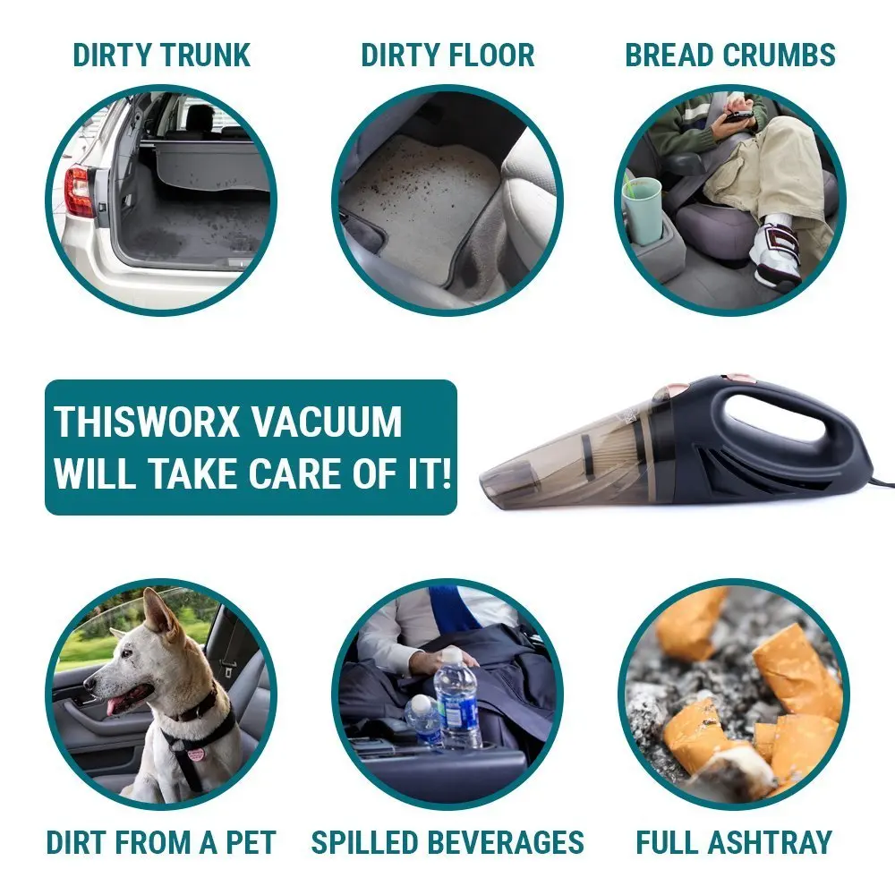 US $21.99 Car Vacuum Cleaner 12V 4800pa 48KPA Strong Powe Handheld Cordless Powerful Cyclone Suction Portable Rechargeable Cleaner Quick