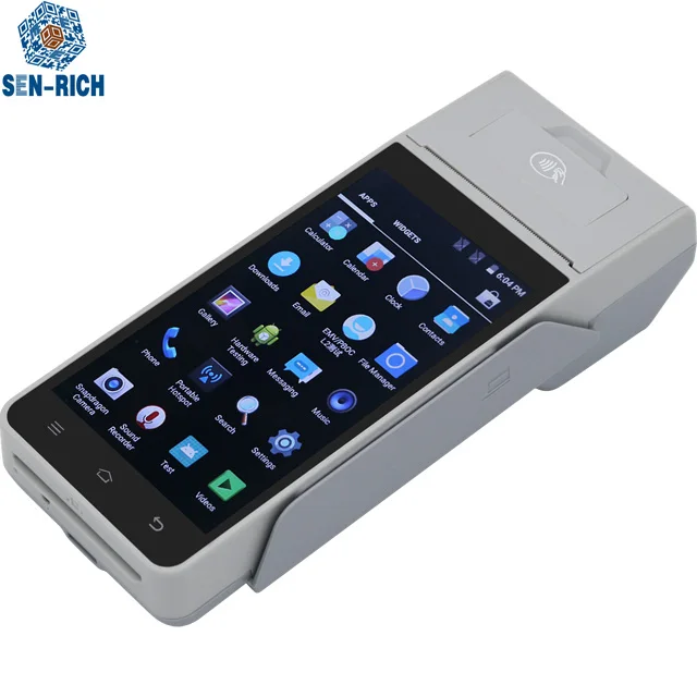 GRAY 4G PCI EMV Ручной android отпечатков пальцев EFT POS система для банка POS платежная машина с магнитным кардридером и принтером - Цвет: GRAY