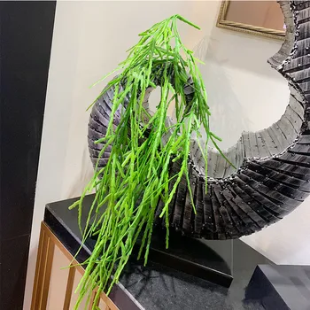 

105cm Artificial Realistic Crab Claw Vine Green Plastic Wall Hanging Rattan Tropical Plant Vine Home Garden Hotel Shop Wall Deco