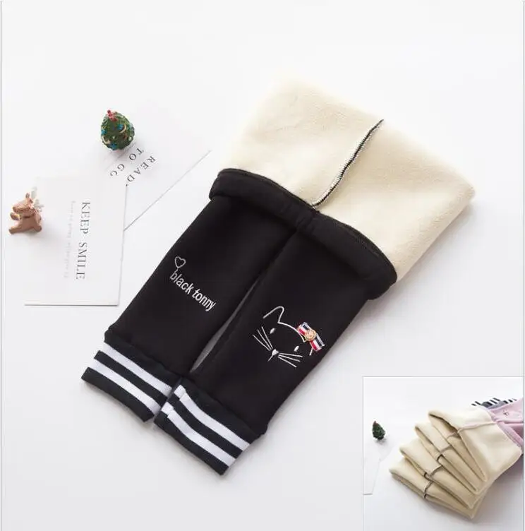 Grils Leggings Autumn Winter Children Pants Kids Thicken Warm Elastic Waist Cotton Leggings Girl Pants Trousers 2-7y