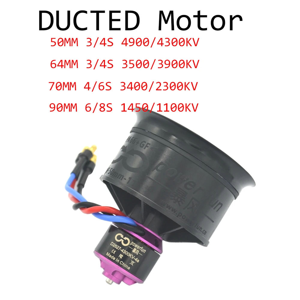 

DUCTED Motor DIY 11/12 leaf Fan / 50mm / 64mm / 70mm / 90mm Stand By 3S 4S 6S 8S Battery With Brushless Motor