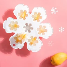 7 сетки Снежинка Форма кубик льда лоток горячий кубик льда коробка с крышкой напиток желе Морозилка форма льда заполненный кухонный т