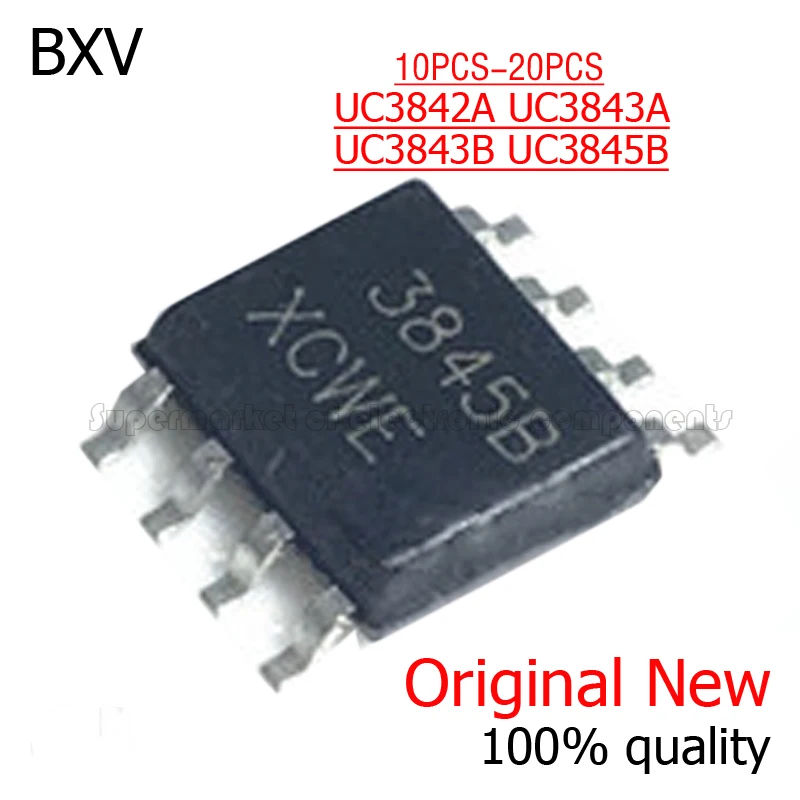 Набор микросхем 10 шт. UC3842A UC3843A UC3843B UC3845B SOP8 UC3842 UC3843 UC3845 SMD | Электронные компоненты и