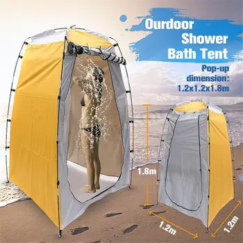 

Portable Privacy Shower Toilet Camping Tent Pop Up Tent Awning Canvas UV Function Folding Tent For Outdoor Move Changing Clothes