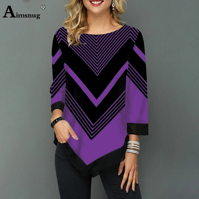 stripe purple Большие размеры 4xl 5xl Женские Новые Осенние Топы с принтом с рукавом девять точек эластичные женские футболки с сеткой свободные женские футболки - Цвет: stripe purple