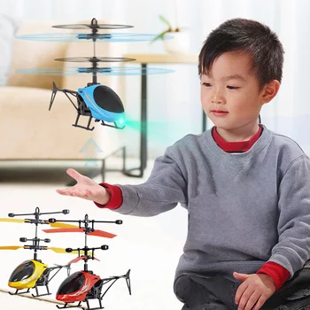 

Kids Toys Mini Drone RC Flying Helicopter Aircraft with Remote Control Suspension Induction LED Light Toys for Children Boys