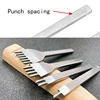 MIUSIE 1Pcs 3/4/5/6mm Spacing Punch Tool For Leather Hole Punches Tool Lacing Stitching Sewing Leather Craft Tools 1/2/4/6 Prong 3