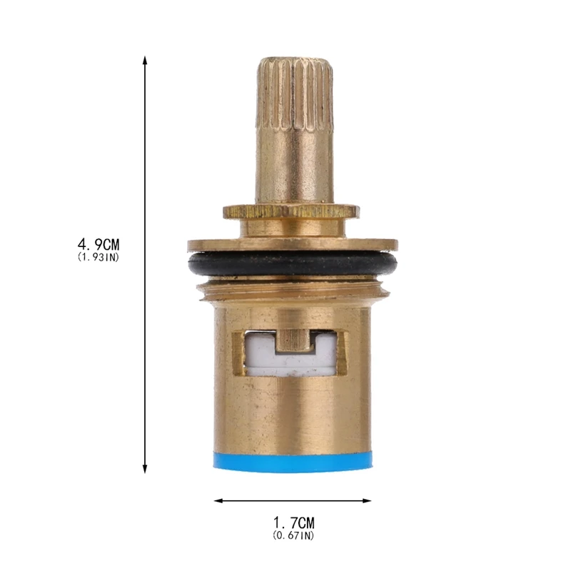 Faucet Replacement 1/4 Turn G1/2" Ceramic Disc Cartridge Hot Cold Tap Valve G1/2 Full Copper 20mm Quick Opening Faucet
