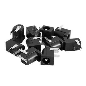 

Fashion10pcs Black 3 Pin 2.5mmx5.5mm DC Power Jack Socket PCB Mount Connector