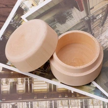 Маленький круглый деревянный ящик для хранения ювелирных изделий ручной работы Органайзер мыло ремесла чехол 19QF