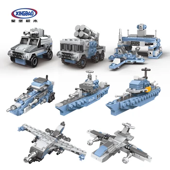 

XINGBAO Lepined Military Army Series 8 IN 1 Missouri Battleship Model Building Blocks Armored Vehicles Fighter Cruiser Kids Toys