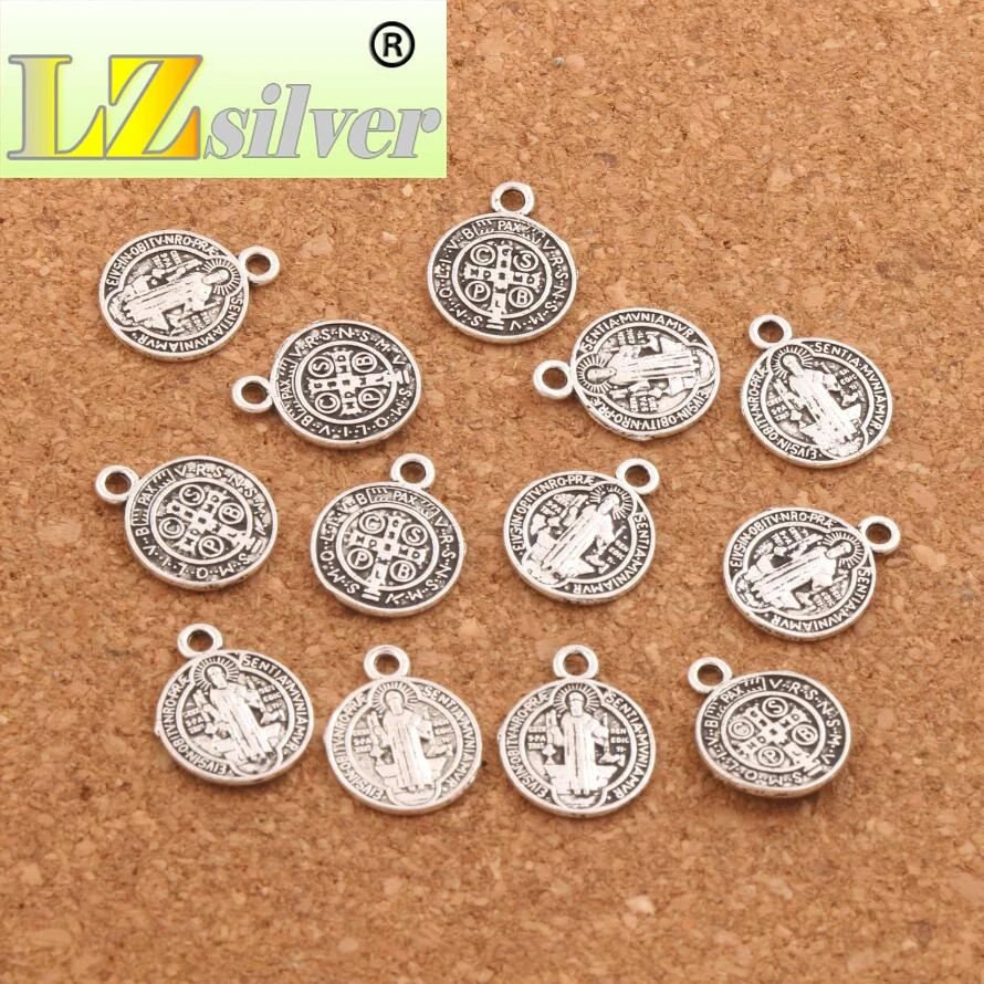 400pcs 14.7x11.7mm Zinc Alloy Saint Benedict Medal Cross Smqlivb Spacer Beads Pendants Jewelry DIY L1691