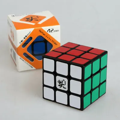 3X3X3 мини-волшебный куб, черное дно, 3-й заказ, шестицветная Глянцевая наклейка, цветная картонная упаковка, детские игрушки