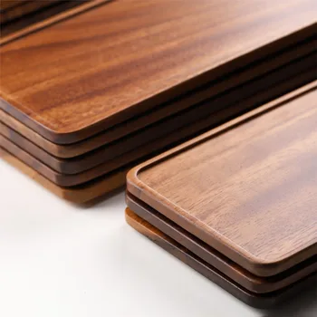 

Porch Disk Holder Pallet Sundries Storage Tray Desserts Snack Household Dishes Rectangular Walnut Bread Fruit Desktop