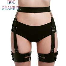 Ручной работы панковский Готический кожаный подвязка пояс талии ремни бедра высокие ноги Наплечные ремни для джинсов брюки белье Boogeaneel