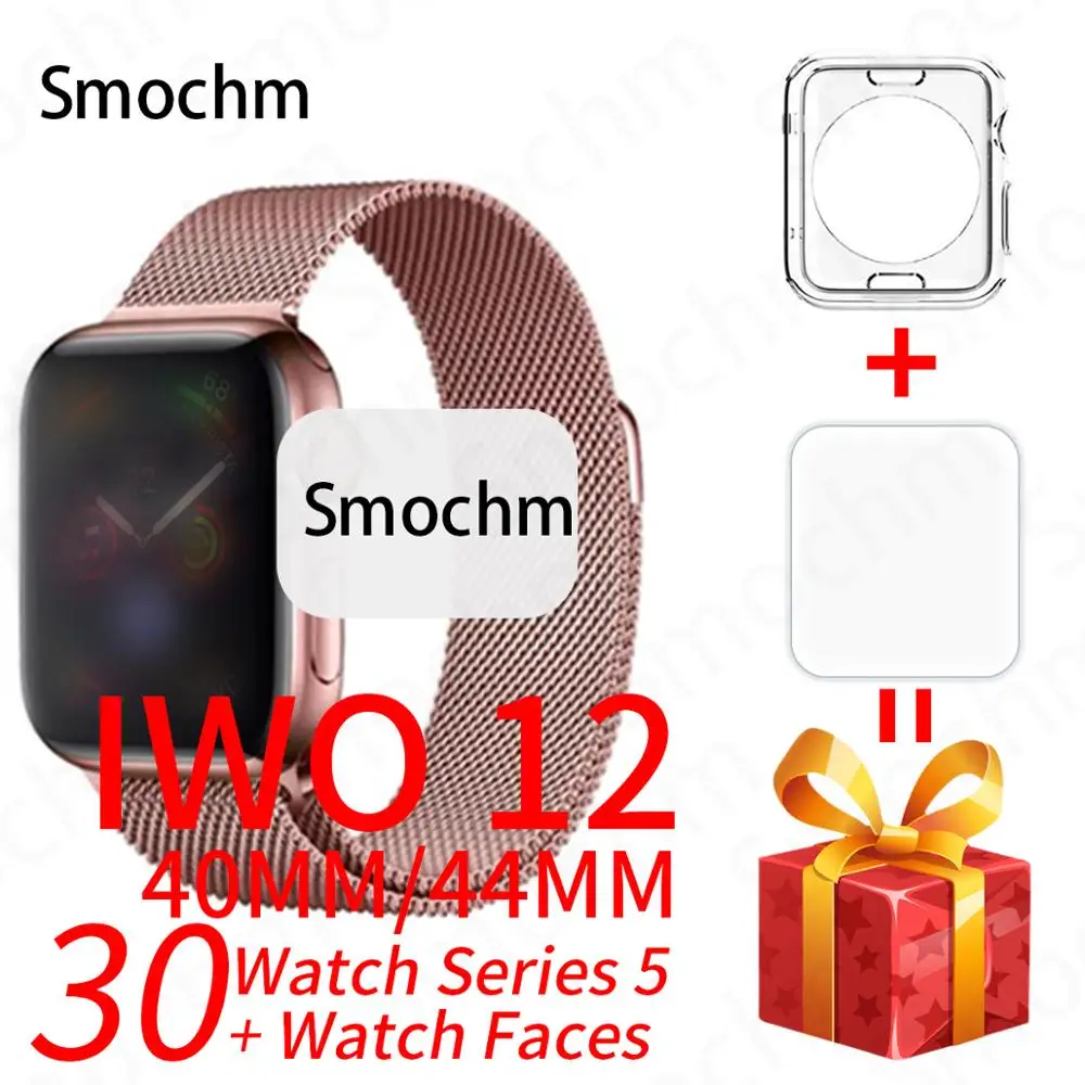 Smochm водонепроницаемый IWO 12 Смарт-часы 5 серии Bluetooth 44 40 мм 1:1 MTK2502 Smartwatch телефон IWO12 для Apple iOS iPhone Android