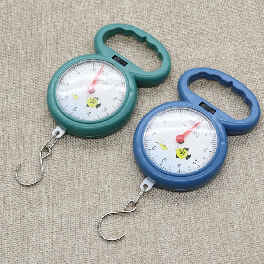 10kg Hanging Scale, Portable Mini Spring Scale Mechanical Kitchen Fish  Fishing Scale for Fishing Shopping Weighing(Green)