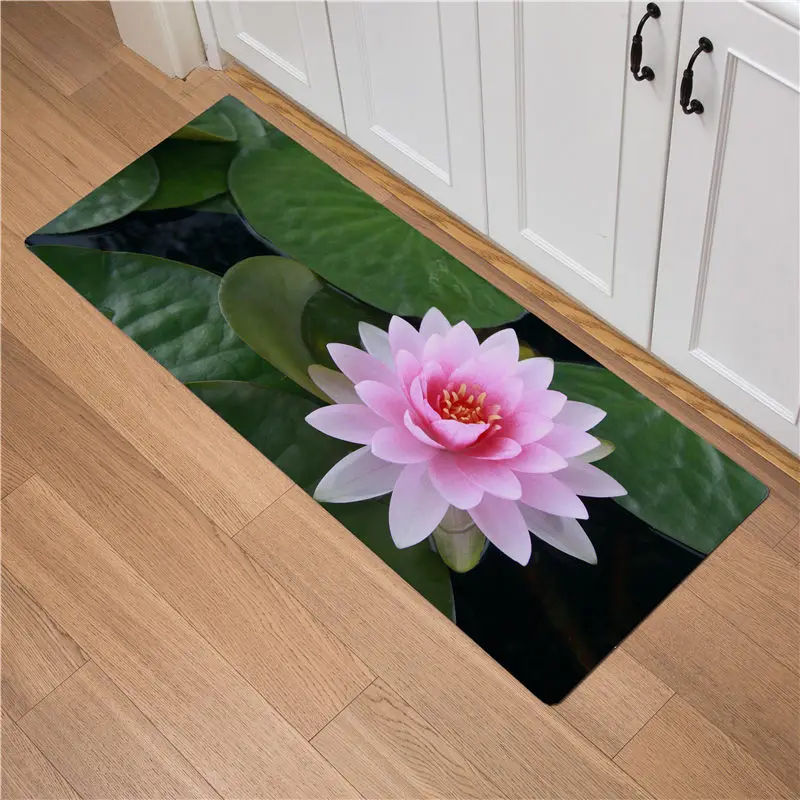 

Lotus Pattern Entrance Door Mat Welcome Doormat Sofa Front Carpet Kitchen Mat Indoor Outdoor Rug Non-slip Bathroom Mats