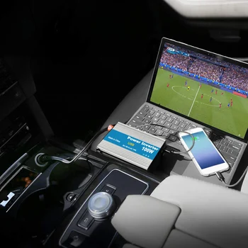 

Hot Portable Car Power Inverter 100W DC 12V to AC 220V Charger Converter Transformer with Charging USB Ports and Oulets Car Styl