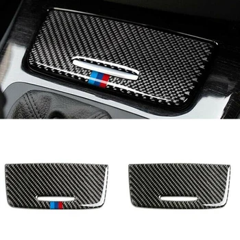 

1Pcs Carbon Fiber Car Storage Box Panel Cover Stickers For BMW 3 Series E90 E92 E93