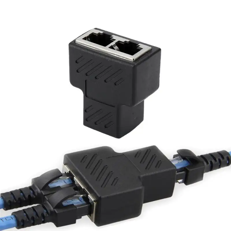1 To 2 LAN Ethernet Network RJ45 Cable Port Splitter Extender Plug Adapter Connector Tee Head NEW |