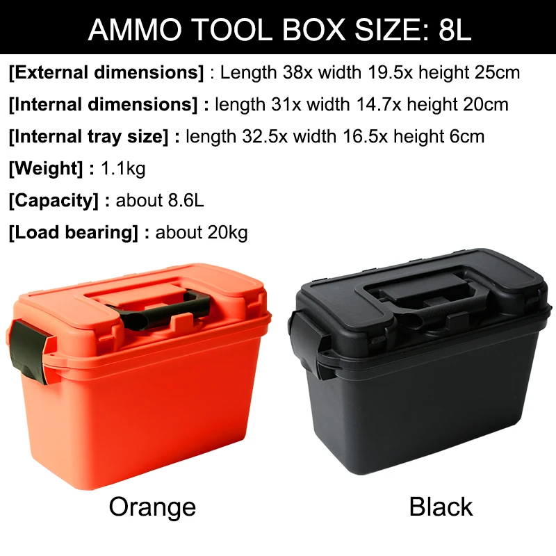 Plastic Ammo Box Tactical Military Bullet Storage Safe Pouch Ammo