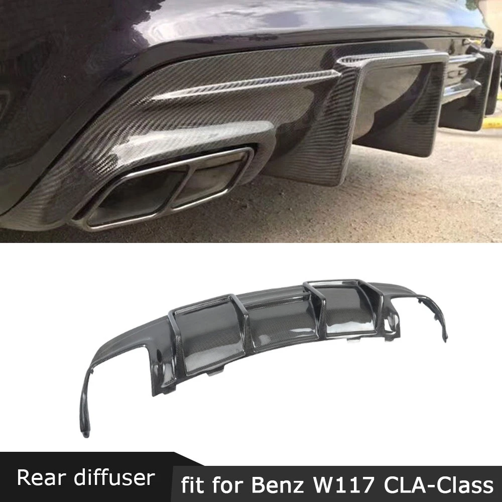 

Carbon Fiber Rear Lip Diffuser Spoiler For Benz W117 CLA200 CLA250 CLA260 CLA45 2013-2019 Back Bumper Exhaust tips