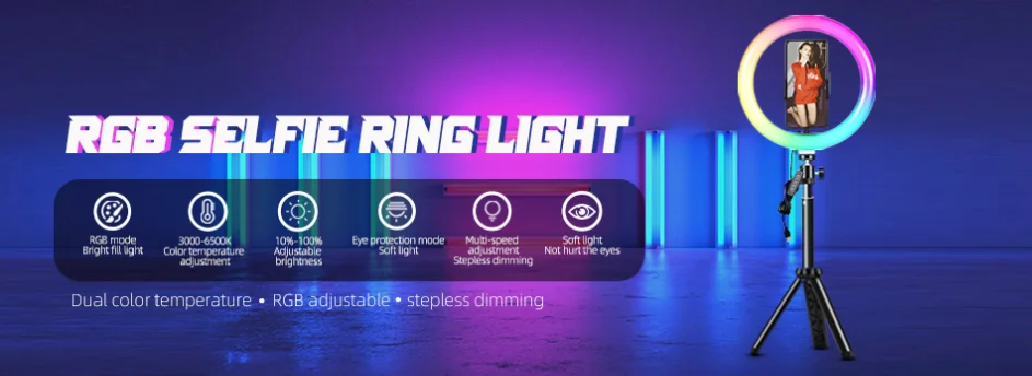 soonpho RGB LED Camera Light Full Color Output Video Light Kit