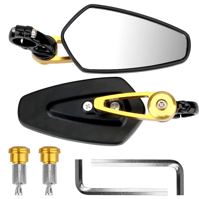 Adjustable 7/8" 22mm Bar End Rear Mirrors Motorbike Scooters Rearview Mirror Side View Mirrors For Cafe Racer 2Pcs/set