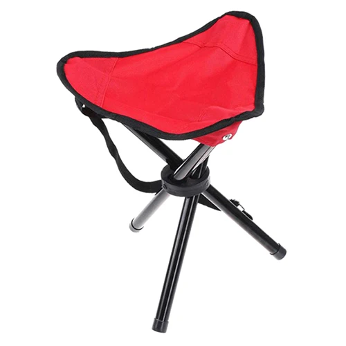 Outdoor Portable Camping Furnishings Fishing Chair Three Feet Beach Chair Foldable Tripod Stool Chair Garden Picnic Chair Small - Цвет: Red