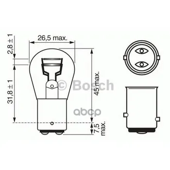 

Lamp p21/5 W 24v Bosch art. 1987302524
