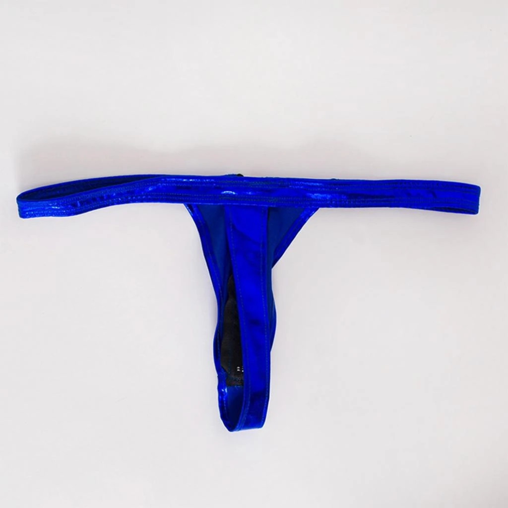 Elastic Leather Zip Open Front Thong G String T Back Briefs Underwear for Women