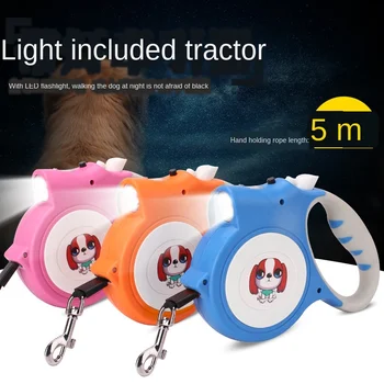 

Pet Automatic Retractable Traction Rope Dog Walking Device With Lamp Small Dog 5 M Dog Traction Rope