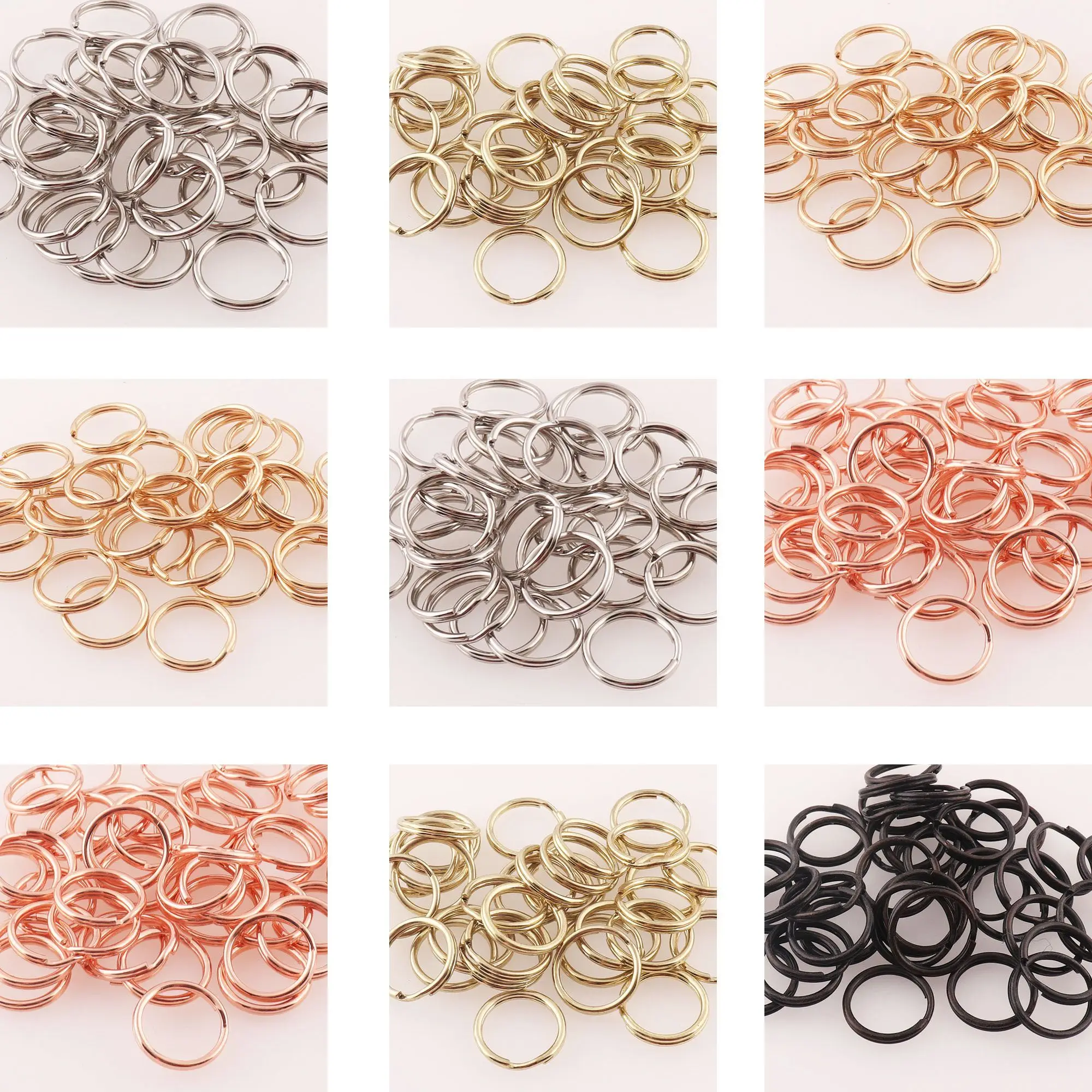 

15mm pale Gold Round metal Split Jump Rings,Split Key Rings Key Chain Ring Bulk Split Rings Key Fob Ring Charm Finding 50 pcs